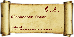 Ofenbecher Antos névjegykártya